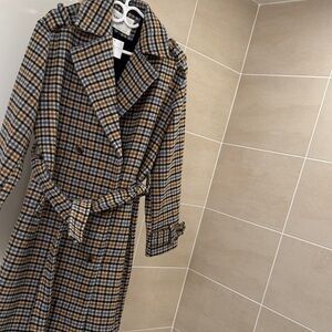 American Eagle Plaid Double-Breasted Women's Coat xs- small NEW